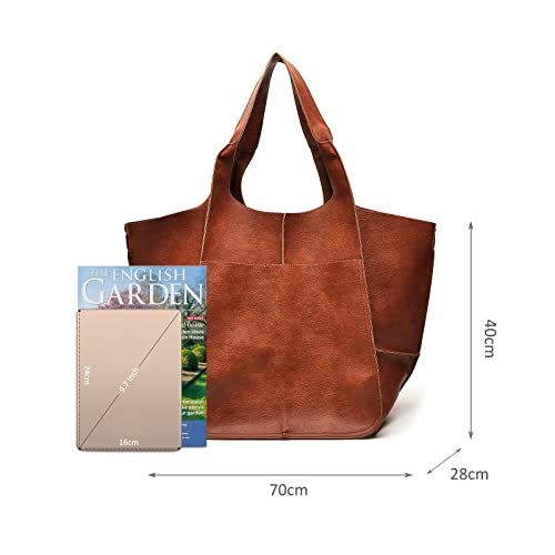 NICOLE & DORIS Large Carry on Handbags Oversized Tote Bags for Women Hobo and Shoulder Bags Soft PU Leather Shopping Bag4