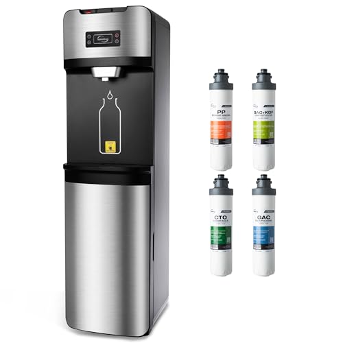 Comparison: Best Water Dispenser For Office 9 iSpring Bottleless Water Dispenser with Built-in 4-Stage Filtration, Hot/Cold/Room Temp, Self Cleaning, Stainless Steel, Model: DS4S