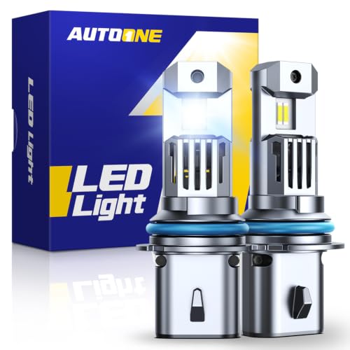 Image of AUTOONE Upgraded 9004 Led Bulbs, 70000LM 6000K Cool White, 1400% Brightness | HB1 Bulbs Replacement for Cars, Plug and Play (Pack of 2)