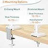 ELIVED Single Monitor Arm for Most 13-32 Inch Monitors with VESA 75x75/100x100mm up to 9KG, 360° Rotation Gas Spring Arm with C-Clamp and Grommet Base, Monitor Stand Mount, White #4