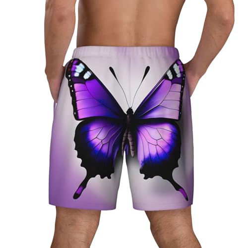 Purple Butterfly Print Print Men Stylish Functionality Swim Trunks Breathable Beach Shorts Surfing Gym Fishing4