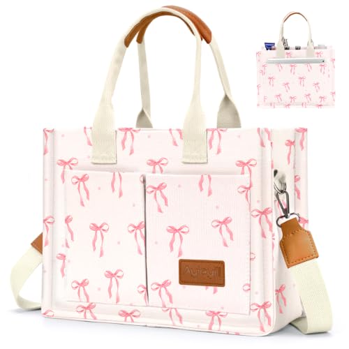 Image of Canvas Tote Bag for Women with Pockets Crossbody Bag Tote Shoulder Handbags Casual Work Bags Everything Tote Bag