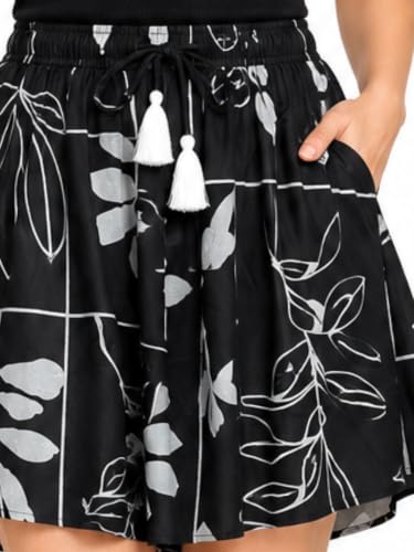 Image of B STORIES Women's Viscose Printed Lounge Culotte Shorts (Pack of 2)