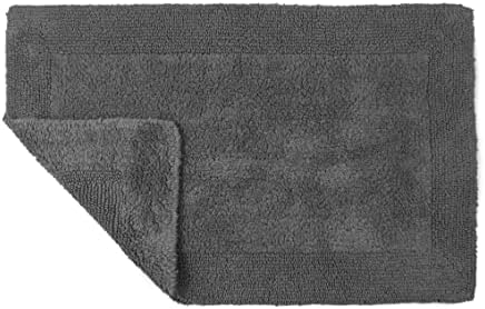 Allure Heavyweight Reversible Bath Mat, 100% Cotton, Super soft, Washable, Large Size 53cm x 85cm (White)