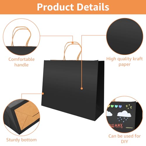 Bolsas de papel de diseño elegante y resistente para aniversarios GBACHOOSE 3