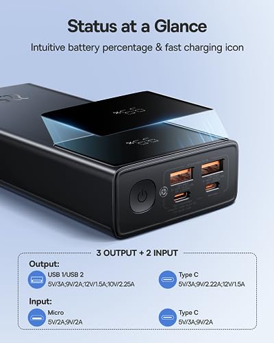 Baseus PPXJ30 30000Mah Portable Charger, 22.5W Power Bank Fast Charging Battery Pack With 2 Usb-A, 1 Usb-C And 1 Micro Usb Ports Compatible thumb #4