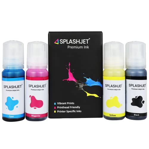 Splashjet 003 Compatible Refill Ink for Epson L3110, L3150, L3250, L3252 L3115, L3116, L3101, L3210, L3215, L3216, L3151, L3152, L3156, L5190 Printer – (4 Color Set Box) - 501737 2 411JApyHRDL