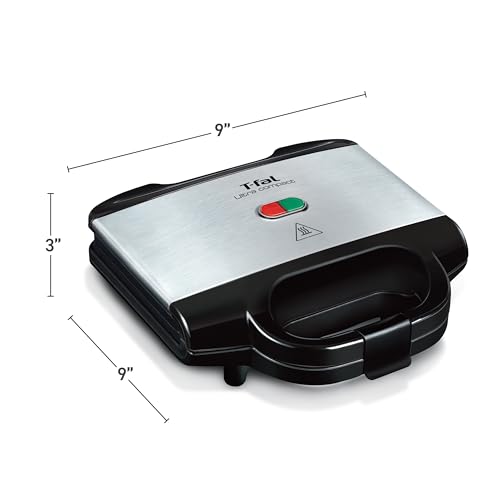 T-fal Compact Sandwich Maker, Stainless Steel, Easy to Clean, Indicator Lights, Cool Touch Handle, Grilled Cheese, Panini, 625 Watts, Black by T-Fal - Image 6