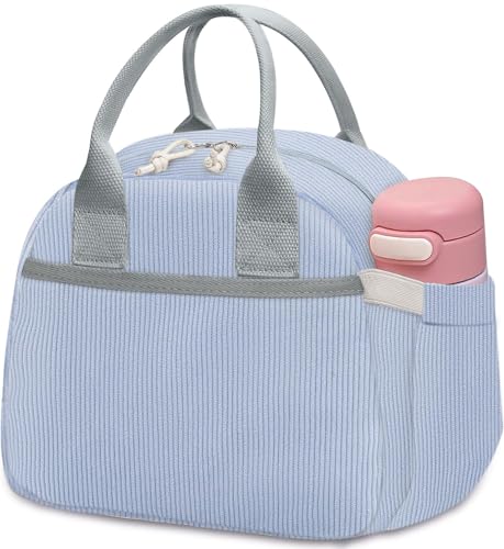 Carry bloom Lunch Box for Women, Insulated Lunch Bag Cute Corduroy Lunchbag