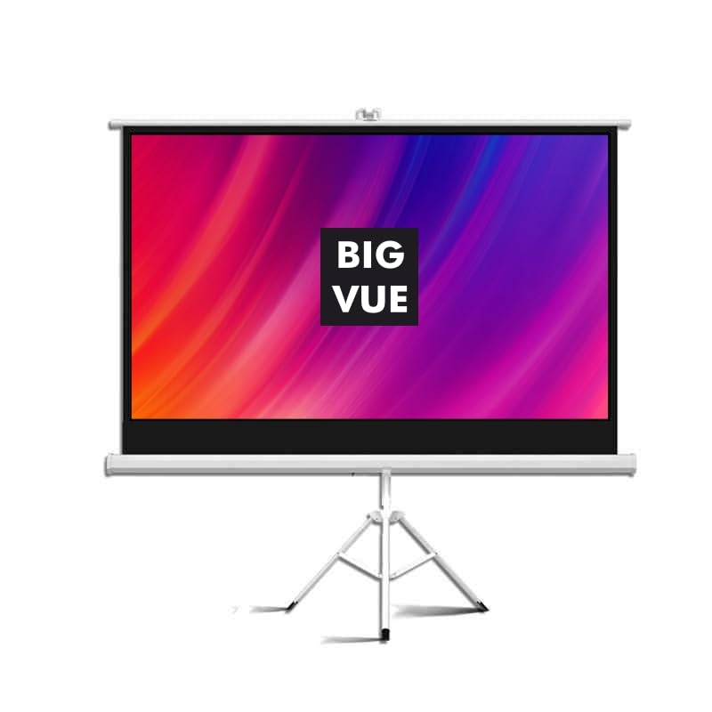 BIG VUE Matte White Fabric Tripod Projector Screen with Stand - Indoor and Outdoor Wrinkle Free Projection Screen for Home, School & Office Presentation (100 Inch, 4:3 Aspect Ratio)-image-34