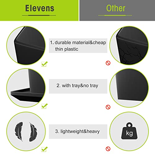 Elevens 28" Outdoor Planter Larger Flower Pots Indoor Modern Tapered Square Outdoor Planter Indoor And Outdoor Flower Pots For Front Door, Patio And Deck（2 Packs） #TOP5