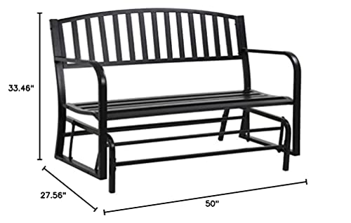 Fdw Patio Glider Bench Garden Bench For Patio Outdoor Bench Metal Bench Park Bench Cushion For Yard Porch Clearance Work Entryway #TOP2