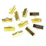 50 cierres de cala, tapones para extremos de cordón, cinta de cuero, clip para hacer joyas, accesorios para collares y pulseras, dorados, 6 mm