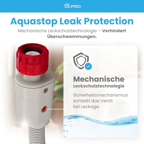 DL-pro Universal Zulaufschlauch 3m 3/4 Zoll Aquastop Schlauch gerade/gewinkelt Sicherheitsschlauch für Waschmaschine Spülmaschine Geschirrspüler 90°C 10 Bar
