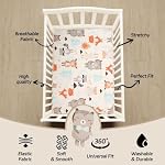 2 Paquet de draps en coton pour bébés garçons filles, 28:00x 52” Ultra Cozy & Tables de lit pour bébés et bébés pour bébés, animaux des bois