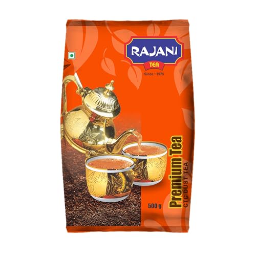 Image of RAJANI Premium Dust Tea Powder (500gm), Organic Kadak Chai Patti From The Fields Of Assam With Strong & Refreshing Aroma, Long Traditional Chai, No Flavors Added, CTC Process Black Tea