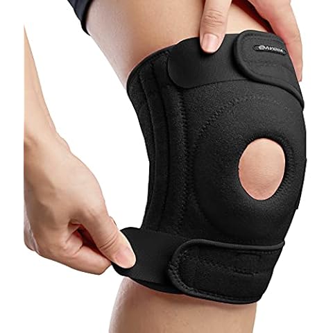 AVIDDA Knee Support with Open-Patella Design for Joint Pain, Sports, Injury Rehabilitation, Adjustable Knee Brace for Men Woman with 3 Straps, for Knee Circumference (12.5" to 18.5") Cover