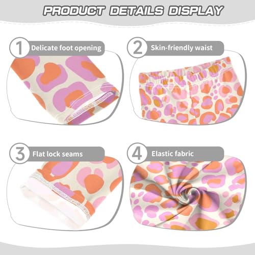 Creative Leopard Rosettes Girls Leggings,Workout Leggings for Girls Toddler Athletic Leggings Size for 3-10T3