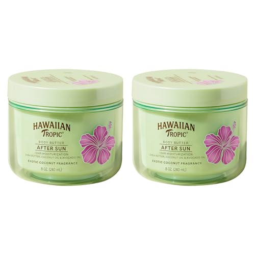Hawaiian Tropic After Sun Body Butter with Coconut Oil, Beach Essentials, Tan Extender Lotion, 8oz...