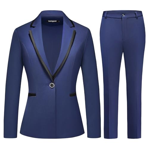 Lamgool Women's Pantsuit Set 2 Piece Dressy Suit Business Casual Blazer Jacket with Pants