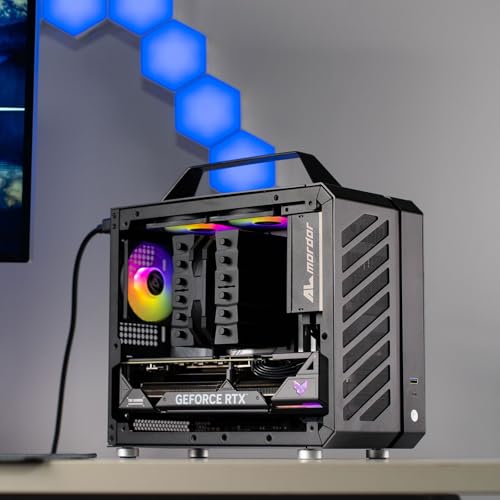 MECHANIC MASTER Mechanic Master C26 Small Cube Sugar M-ATX Châssis en aluminium/acier/verre à bord ITX/MATX Petit facteur de forme Noir élégant – vue 7