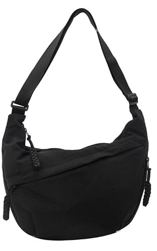 Nylon Crescent Crossbody Bag for Women Shoulder Tote Handbag Casual Sling Bag Dumpling Purse Bag for Outdoor Travel