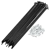 RATCHROLL 1 Set Universal Bicycle Spokes 12G 207mm Length Bike Wheel Spokes Nipple Black Carbon Steel