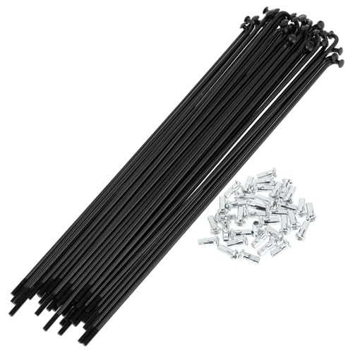 RATCHROLL 1 Set Universal Bicycle Spokes 12G 207mm Length Bike Wheel Spokes Nipple Black Carbon Steel