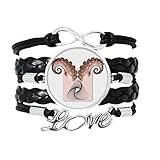OFFbb-USA Armband mit Oktopus-Horn-Wollgesicht, Art-Deco-Geschenk, modisches Armband, Liebeszubehör, gedrehtes Leder, 20,3 cm, Metall, silberfarben, Leder, nicht zutreffend