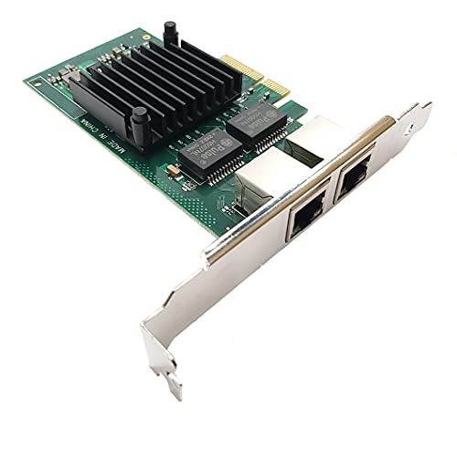 Hinyseno Dual Port Rj-45 10/100/1000Mbps Pci-Express X 4 Gigabit Ethernet Server Adapter Dual Port Network Interface Controller Card For I350Am2 Chipset, Compare To Intel I350-T2 #TOP4
