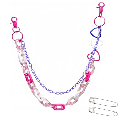 Waist Chains for Women – Y2K Belt Accessories Colorful Punk Harajuku Skirt Chain Streetwear Pants Heart Decoration