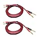 KOOKFJLLZ 14 AWG Speaker Wire with Gold Plated Banana Plugs, 6 Feet Pure Copper Speaker Cable, 600 Strands 99.9% OFC Stranded Copper Wire - 2 Pack
