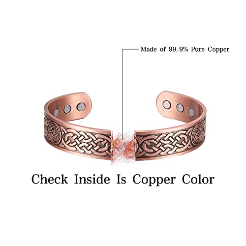 Magenergy Pure Copper Magnetic Cuff Bracelet And Rings For Men, With 3500Gauss-Magnets Adjustable Jewelry Gifts For Lover Dad On Anniversary Christmas Day Thanksgiving Day #TOP5