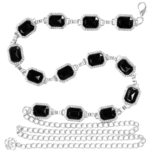 Red Chain Belt for Women Red Western Belt Metal Rhinestone Cowgirl Waist Chain for Dresses Jeans3