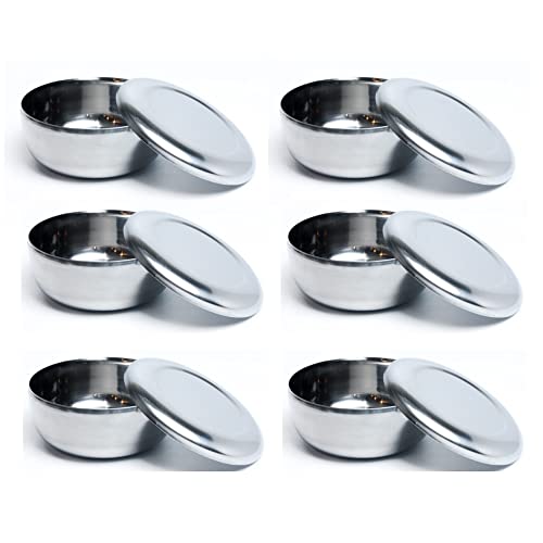 ZEESOON Stainless Steel Rice Bowl with Lid Set, Made in Korea, Kitchen Restaurant, Multi-Purpose Stainless Steel Bowl (6 pcs)