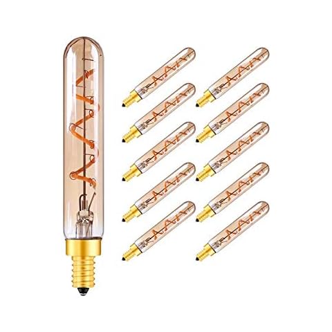 Retro Edison Light Bulb, T20/T6 LED E14 220V Dimmable 2W Edison LED Long Tube Pendant Lighting Bulbs Super Warm 2200K for Chandelier, Wall Light,2pcs Cover