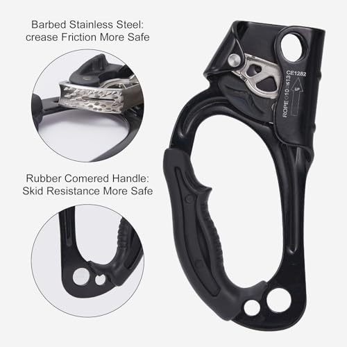 SOB Handsteigklemmen, Links Steigklemmen Handaufsteiger Kletterbaum Baumpfleger Abseilausrüstung Seilklemme für 8-13mm Seile