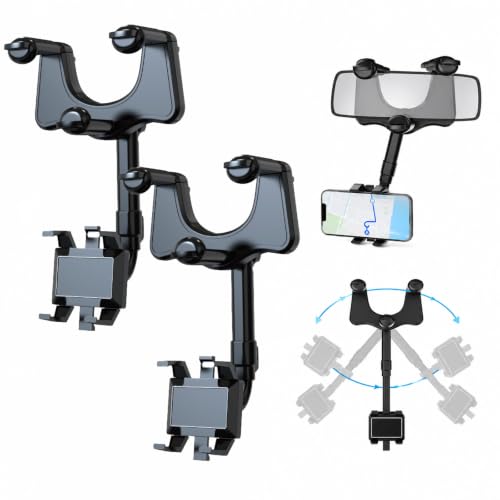 Support téléphone rétroviseur rotatif universel pour smartphone auto