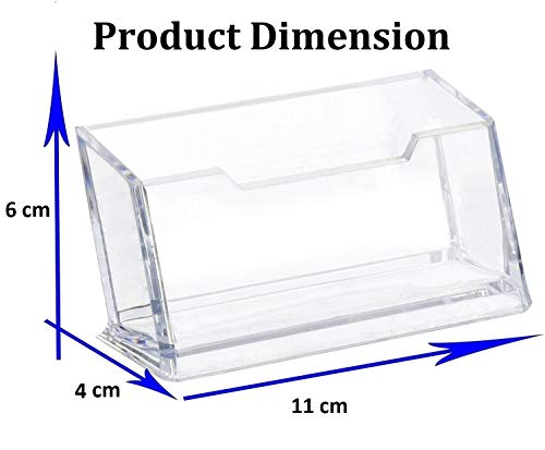 Image of DAHSHA 1 - Tier Premium Acrylic Transparent Crystal-Clear Visiting Business Card Holder /Display Stand Desk Organizer For Office Table - 2 Pack