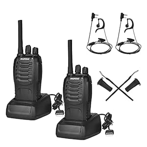 BAOFENG Radio with Headset, Professional PMR Radios Range 1-5 km, 16 Channels Walkie Talkie, Intercom Radio with LED…