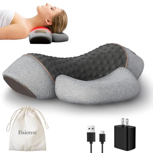 Fisiorest 3-in-1 Neck Massager Pillow Cervical PillowMemory Foam Pillows3D Ergonomic Cervical Pillow for Neck Back Shoulder Pain Relief