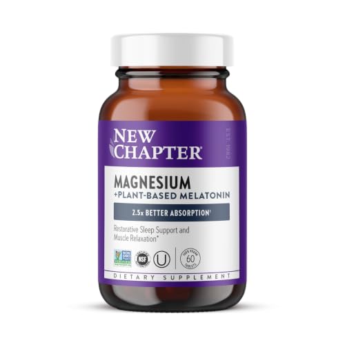 New Chapter Magnesium & Plant-Based Melatonin Supplement, 60 Tablets - image 1