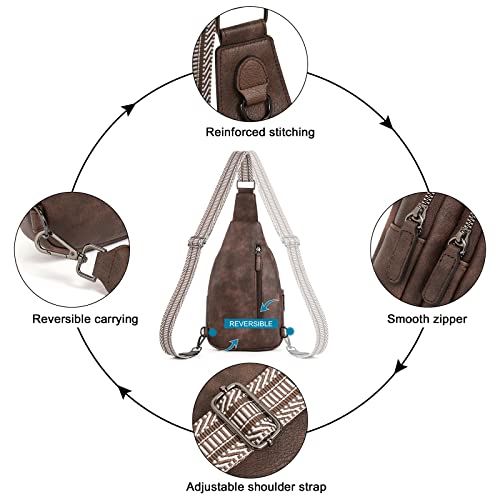 Image of CLUCI Crossbody Bags for Women Men,Leather Sling Bag Cross Body Backpack for Woman Gifts for Women Birthday Unique