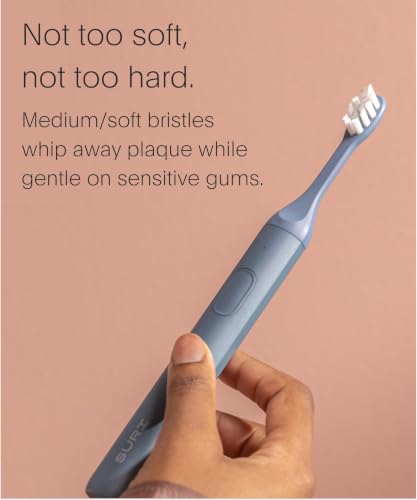 Image of SURI Recyclable Plant-Based, Electric Toothbrush Heads - Long Lasting Replacement Heads | Compatible Only Sonic Electric Toothbrush - Sea Mist, Pack of 3