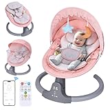 MAXALANCE Mecedora Eléctrica para Bebé, Columpio para Bebe con Mosquitera, Silla Mecedora para Bebe Control APP &...