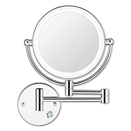 Miroir de maquillage mural extensible pour corriger les défauts d'éclairage et de précision - 2