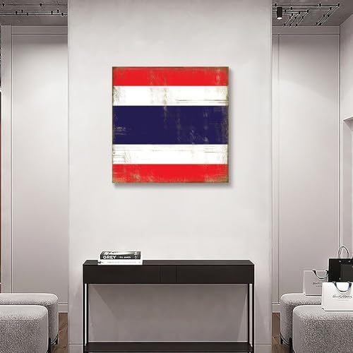 Lienzo de la bandera de Tailandia vintage en alta calidad para salón o baño 6
