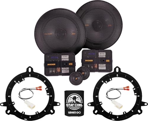 KICKER Speakers 6.5 inch for Toyota Corolla 2003-2019 Upgrade Kit - Pair of KS Series with Adapters and Harness, Component 6 1/2 Car Audio Front Door Speaker KSS6504, 51KSS6504