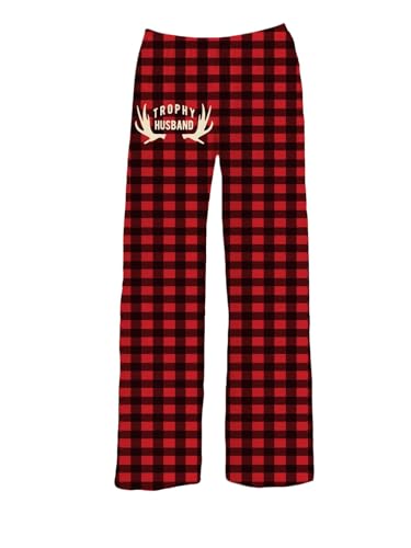 BRIEF INSANITY Trophy Husband Pajama Pants (S-XXL) | Red Plaid Loungewear Pants