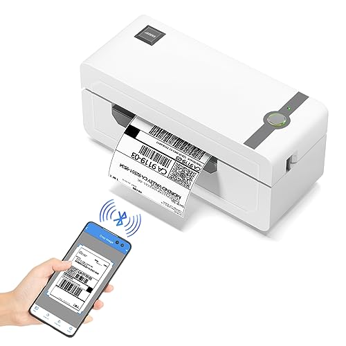 JADENS Bluetooth Thermal Label Printer, 4x6 Wireless Label Printer for Shipping Packages, Support Android, iOS, Mac OS, and Windows, Widely Used for Amazon, Ebay, Shopify, Etsy, USPS White